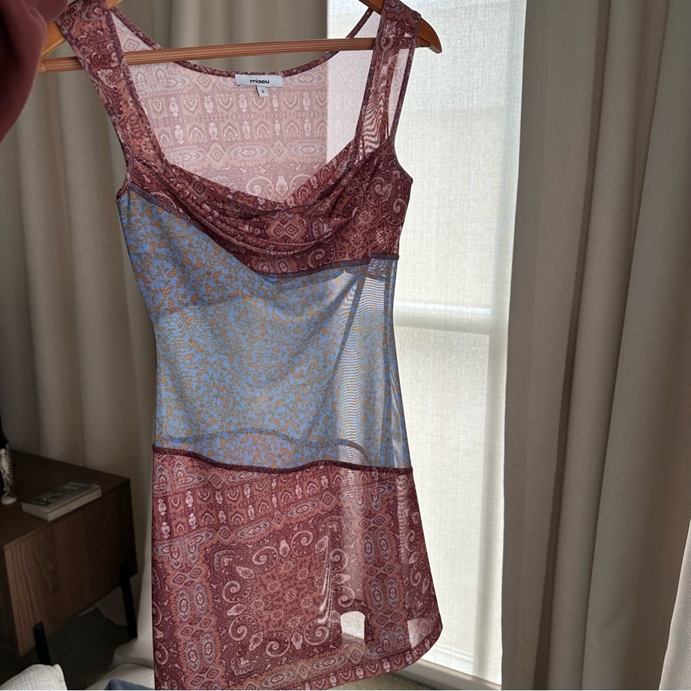 Miaou Ginger Dress in Periwinkle Paisley